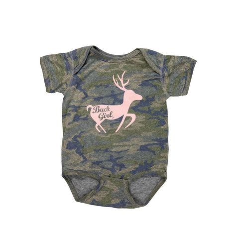 Infant Buck Girl Camo Bodysuit