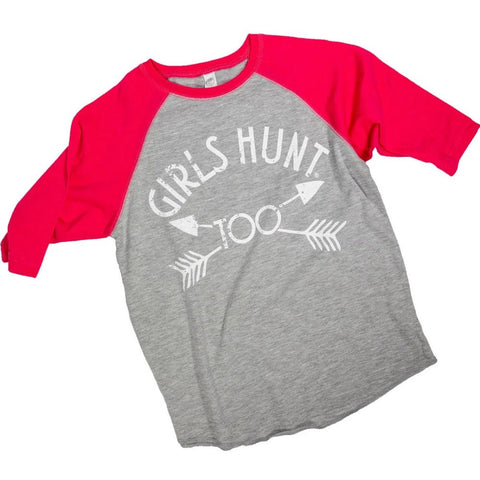 Toddler 3/4 Sleeve Girls Hunt Too Shirt